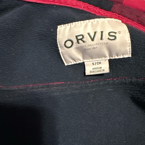 Orvis Womens Small Fuchsia Plaid Flannel Fleece Lined Snap Button Shirt Shacket - Picture 8 of 12